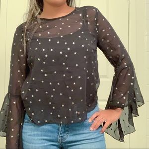 Forever 21 Sheer Star Top